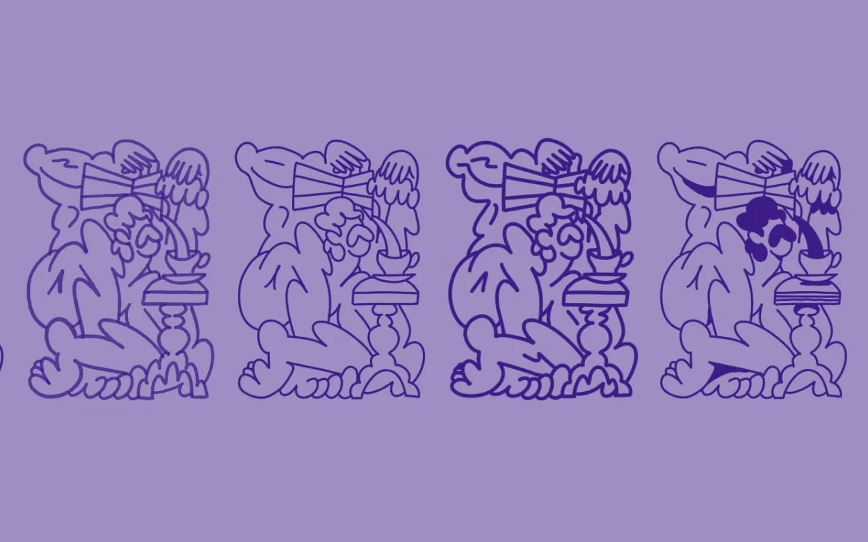 Valentin's illustration work - artistic purple-toned character designs